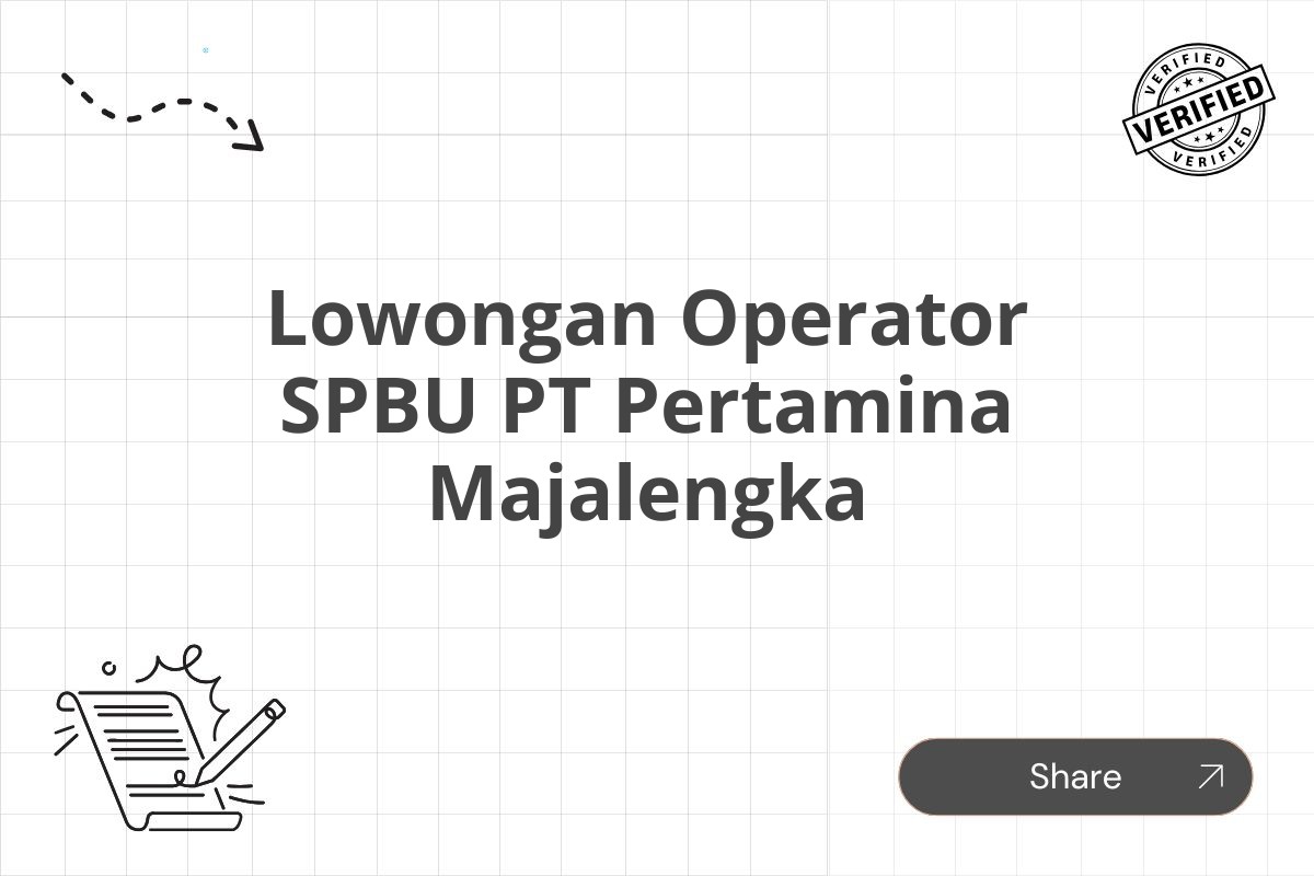 Lowongan Operator SPBU PT Pertamina Majalengka